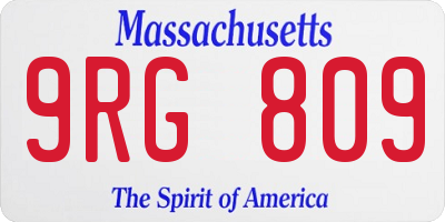 MA license plate 9RG809