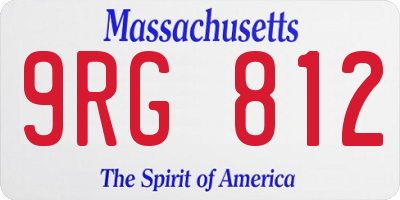 MA license plate 9RG812