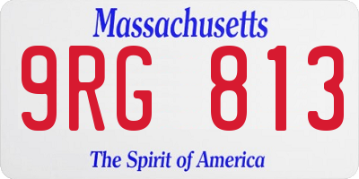 MA license plate 9RG813