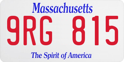 MA license plate 9RG815