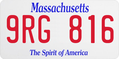 MA license plate 9RG816