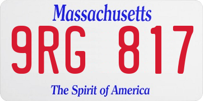 MA license plate 9RG817