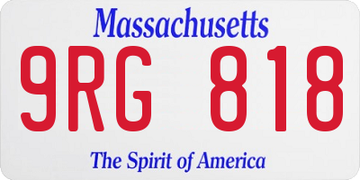 MA license plate 9RG818