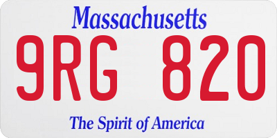 MA license plate 9RG820