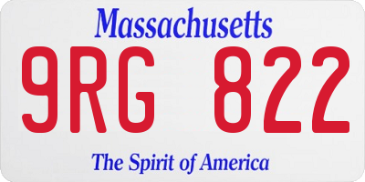 MA license plate 9RG822