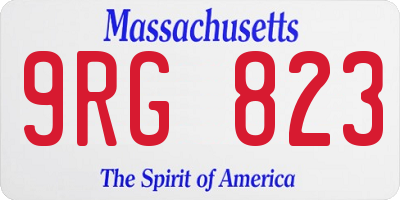 MA license plate 9RG823