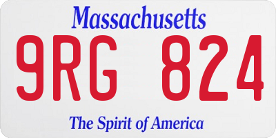 MA license plate 9RG824