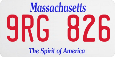 MA license plate 9RG826