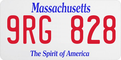 MA license plate 9RG828