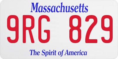 MA license plate 9RG829
