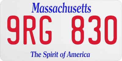 MA license plate 9RG830