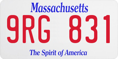 MA license plate 9RG831