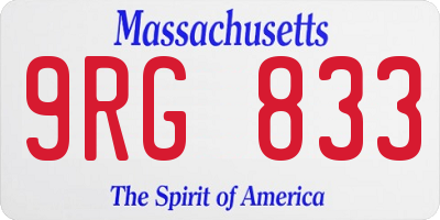 MA license plate 9RG833