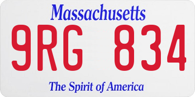 MA license plate 9RG834