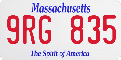 MA license plate 9RG835