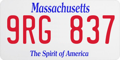 MA license plate 9RG837