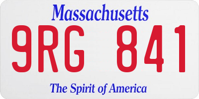 MA license plate 9RG841