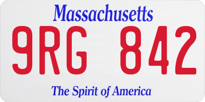 MA license plate 9RG842