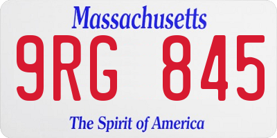 MA license plate 9RG845