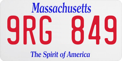 MA license plate 9RG849