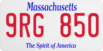 MA license plate 9RG850