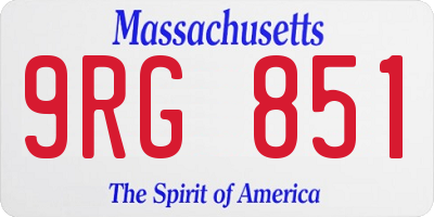 MA license plate 9RG851