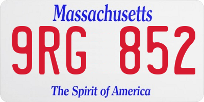 MA license plate 9RG852