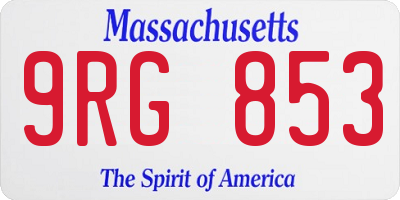 MA license plate 9RG853