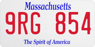 MA license plate 9RG854