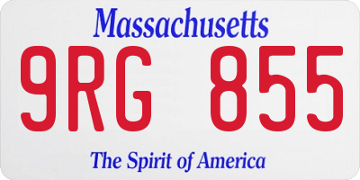 MA license plate 9RG855