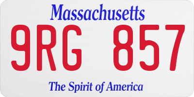 MA license plate 9RG857