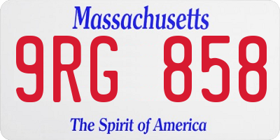 MA license plate 9RG858