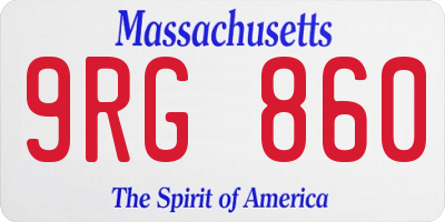 MA license plate 9RG860