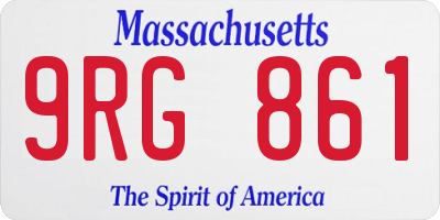 MA license plate 9RG861