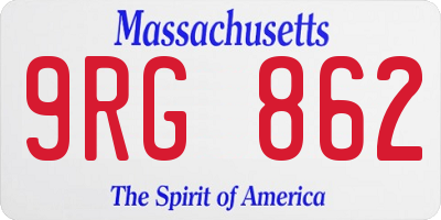 MA license plate 9RG862