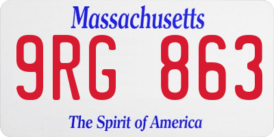 MA license plate 9RG863
