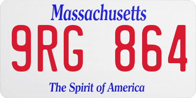 MA license plate 9RG864