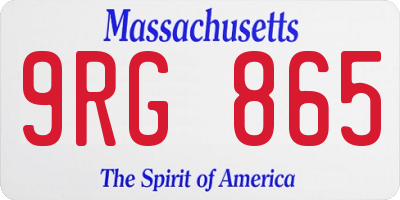 MA license plate 9RG865
