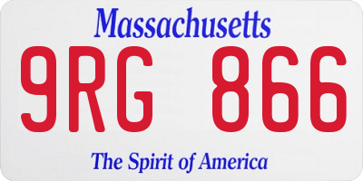 MA license plate 9RG866