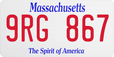 MA license plate 9RG867