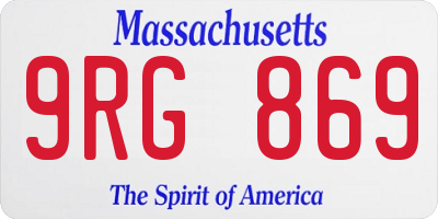 MA license plate 9RG869