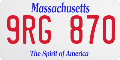 MA license plate 9RG870