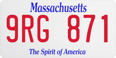 MA license plate 9RG871