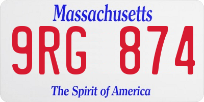MA license plate 9RG874