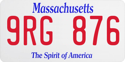 MA license plate 9RG876