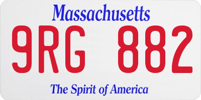 MA license plate 9RG882