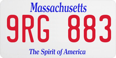 MA license plate 9RG883