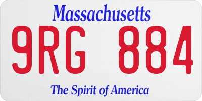MA license plate 9RG884