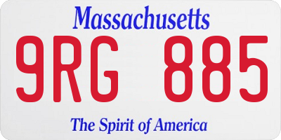MA license plate 9RG885
