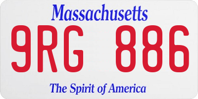 MA license plate 9RG886